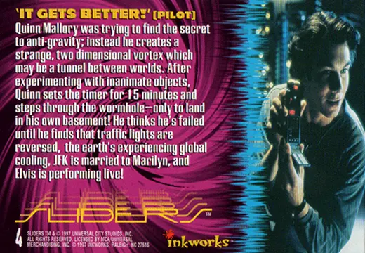 Sliders Inkworks Card It Gets Better quote from Pilot episode